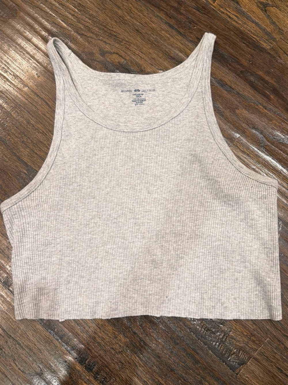 Brandy Melville Ribbed Crop Tank - Light Beige